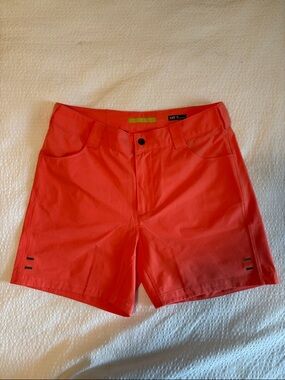 machines for freedom Bright Coral Flat-Front Women's Shorts